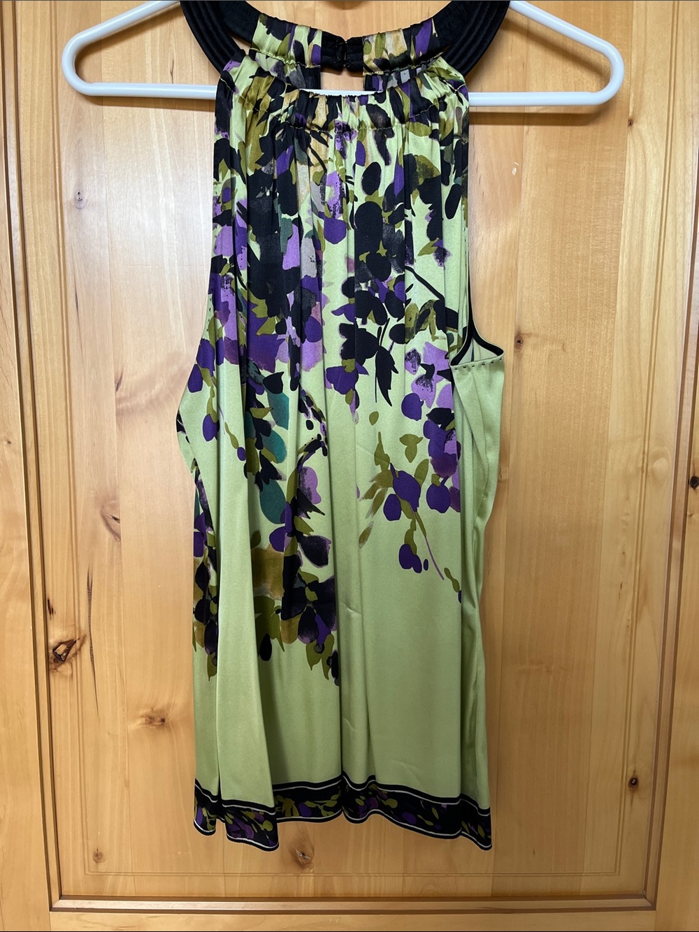Elie Tahari Purple Black Floral Print Skirt